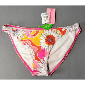 Cia Maritima Bikini Bottom Womens M Pink Floral Daisy Beachwear Swimwear New